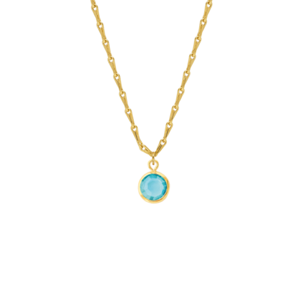Aquamarine Gold Crystal Necklace