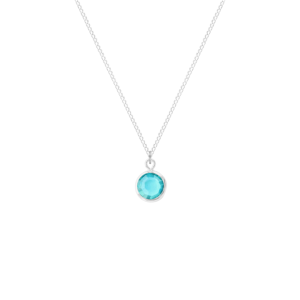 Aquamarine Silver Crystal Necklace