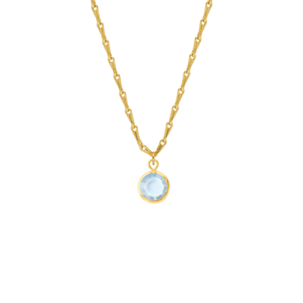 Sapphire Gold Crystal Necklace