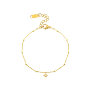 Gold North Star Chain Bracelet