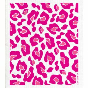 Jangneus Pink Leopard Print Dishcloth