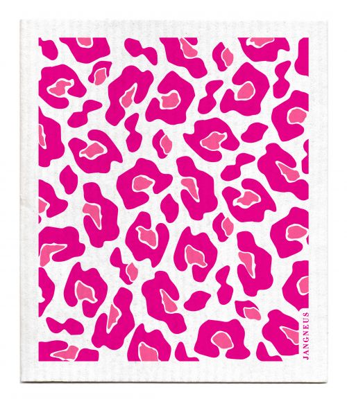 Jangneus Pink Leopard Print Dishcloth