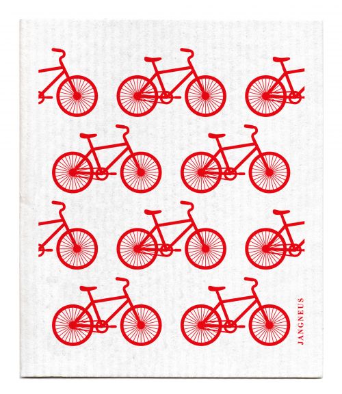 Jangneus Red Bicycles Dishcloth