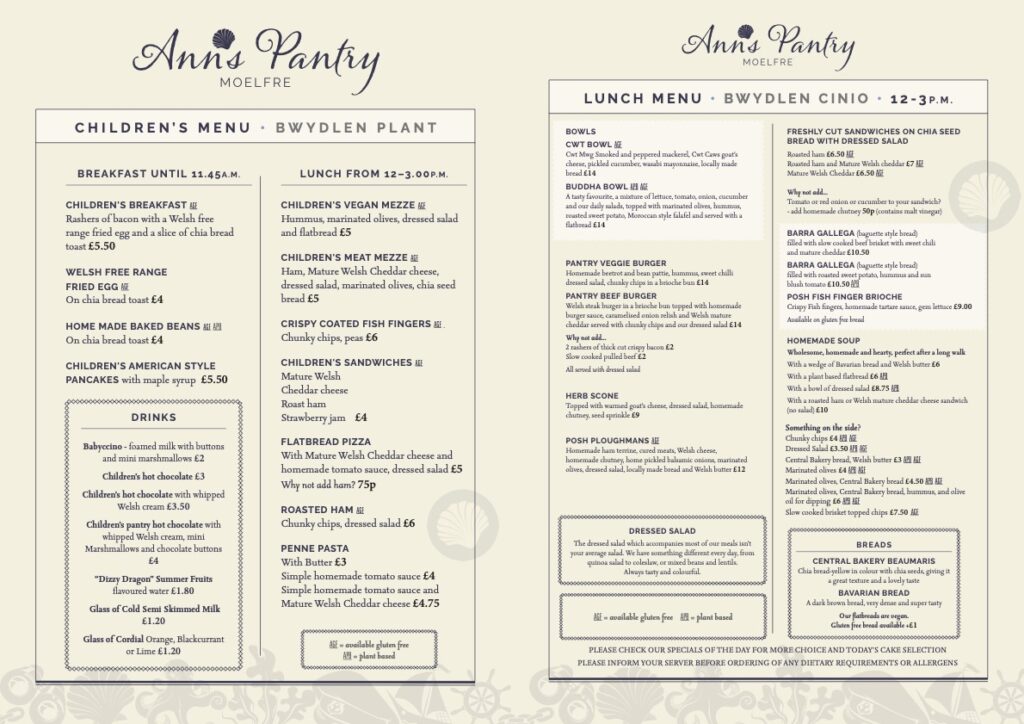 Lunch and Kids Menu