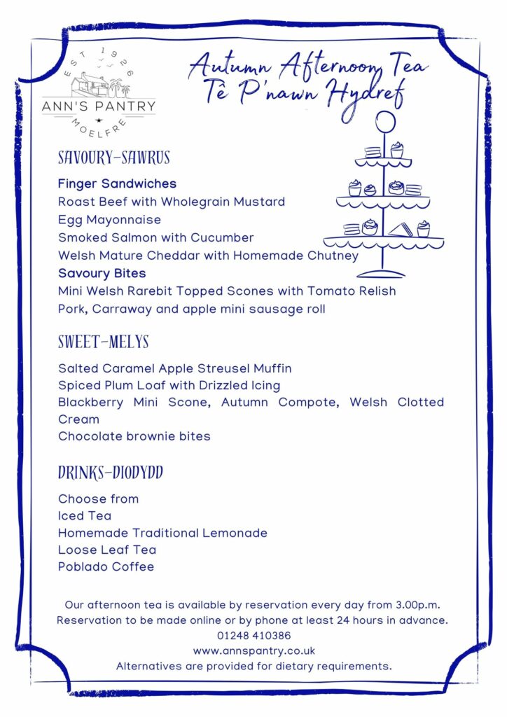 Autumn Afternoon Tea Menu