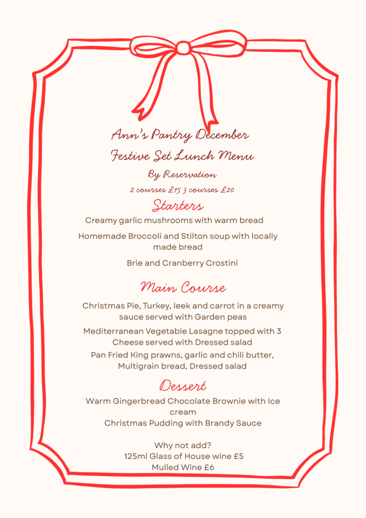 December Set Lunch menu