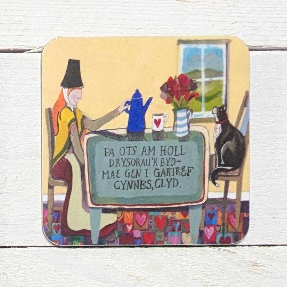 Welsh Lady design coaster Driftwood Designs